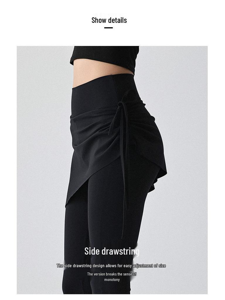 Damen High-Waist Schlaghose Yoga Hose mit seitlichem Kordelzug