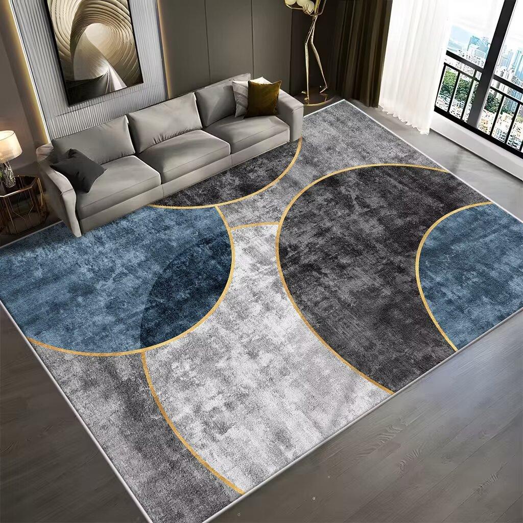 Light Luxury Geometric Living Room Carpet Modern Decoration Home Bedroom Sofa Non-slip Rug Office Coffee Table Washable Foot Mat