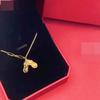 Zhou-Style Gold Peanut Pendant Necklace for Women - Chinese AB Chain Clavicle Necklace for Good Fortune