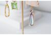 Asymmetrical Rainbow Rhinestone Ear Clips for Women, No Piercing Needed
