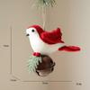 Lifelike Xmas Tree Cute Birds Soft Plush Wreath Bird Ornaments Christmas Hanging Pendant  Fireplace