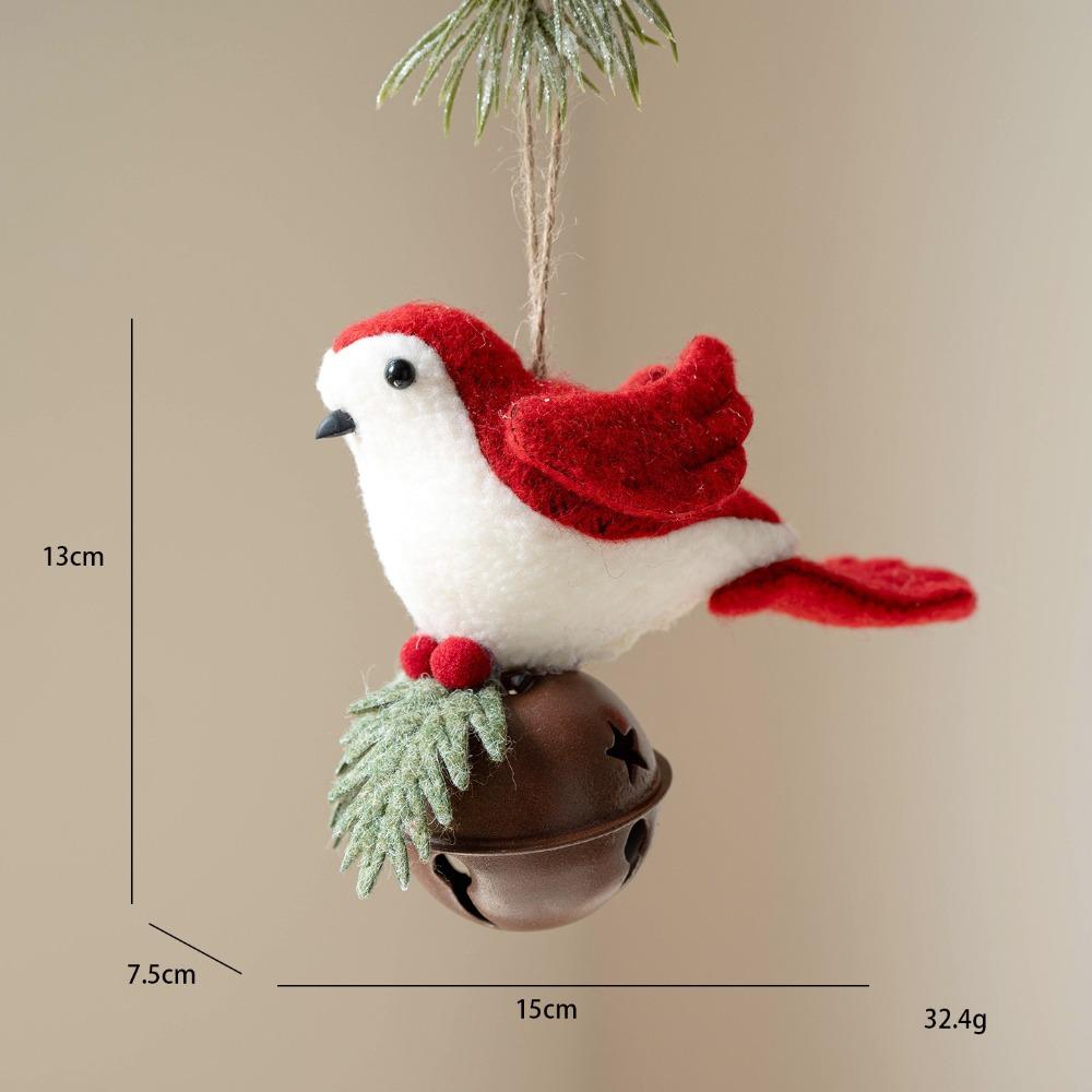 Lifelike Xmas Tree Cute Birds Soft Plush Wreath Bird Ornaments Christmas Hanging Pendant Fireplace
