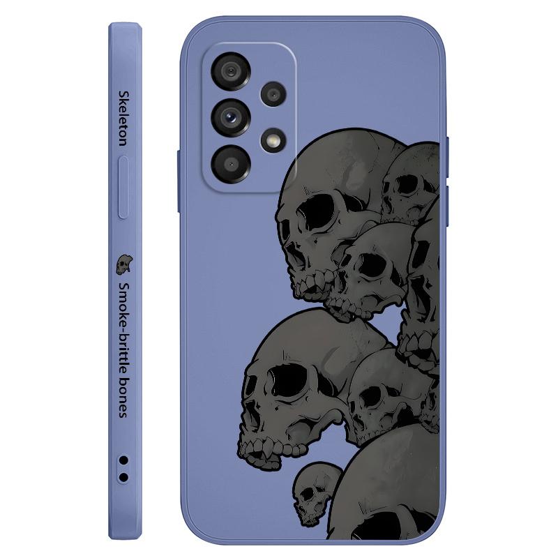 

Dark Skeleton Case For Samsung Galaxy A73 A53 A33 A23 A13 A72 A52 A52S A32 A22 A12 A71 A51 A31 A21S 4G 5G Cover Samsung A53 5G светло-синий