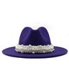 Modern Design  Wool Felt Wide Brim Flat Top Hat Formal Fashion Women Fedora Hat