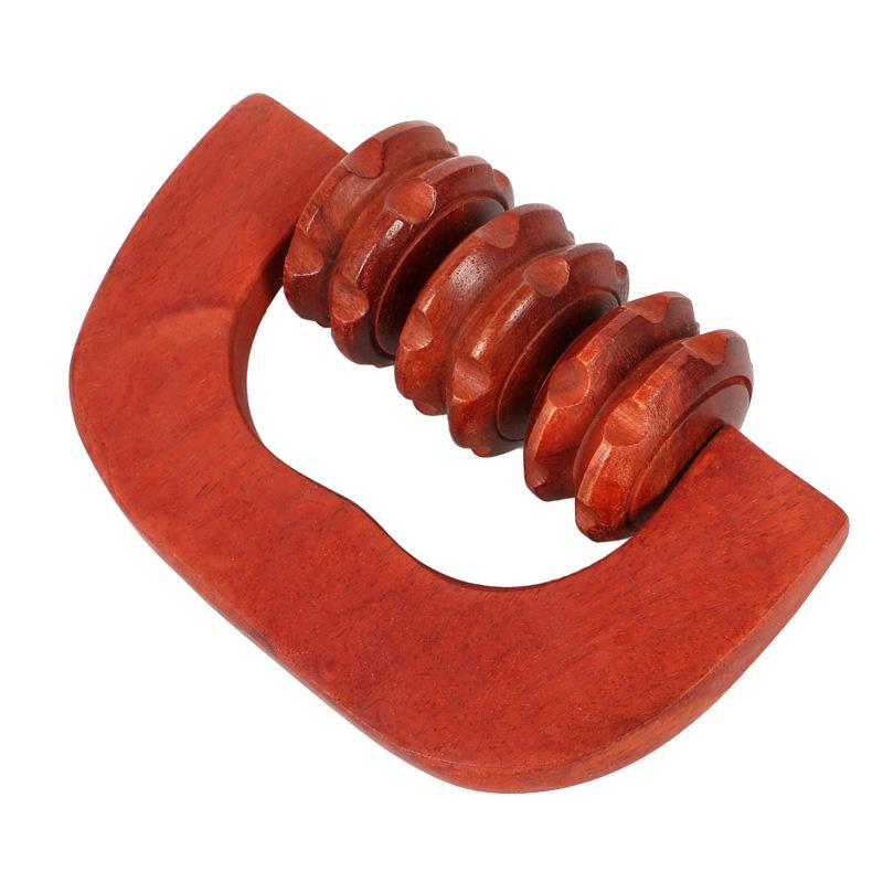 1pc Handheld Leg Massager Muscle Relaxer Rosewood Massage Roller Foot Massager Multi-Purpose Fitness Roller Hand Massage Tool