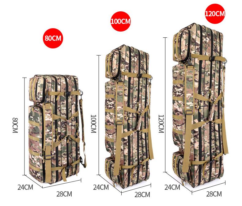 3 katmanlı 80 cm/100 cm/120 cm Oxford Balıkçılık Çanta Erkekler Olta Çanta Omuz Balıkçılık Çanta Sırt Çantası Çanta Açık Spor XA234G Mücadele