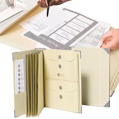 Multiple Pockets Manila Pocket Folder Large Capacity Accordion Storage Folders