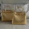 New Genuine Leather Women's Bag Fashion Retro Hand Woven Women's Handheld Single Shoulder Diagonal Cross Bag