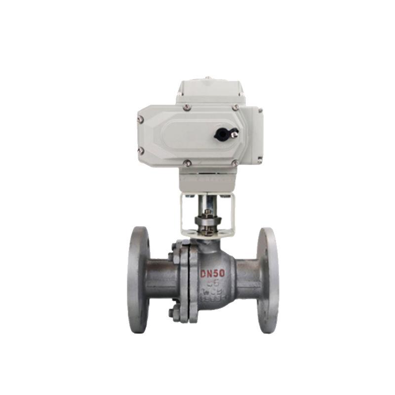 AOBL DN15 Electric/Pneumatic Actuator Flange Ball Valve with WCB/PTFE Material, AC220V