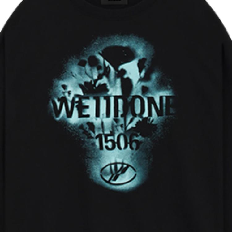 WE11DONE Ss26 Spray Logo Long Sleeve Casual T-Shirt Unisex Tops WD-TS1-26-784-U-BK