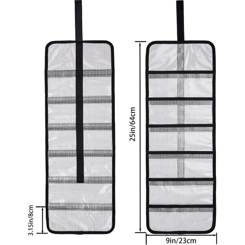Roll Up Fishing Lure Wraps Set-Durable Lure Bag 6 Pocket PVC Protective Cover Saltwater Hook Covers Fabric Lure Protector
