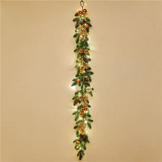 50CM Christmas Wreath & 2.7M Garland Set - Festive Door & Wall Decor