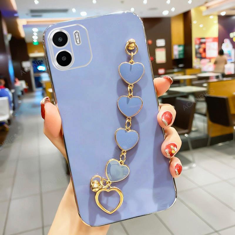 

RedmiA1 A2plus Роскошный чехол-цепочка с сердечком и покрытием Love для Xiaomi Redmi 12C A1 A2 Plus Чехол-ремешок на Redmi12C 11A 13C 10C Redmi 8