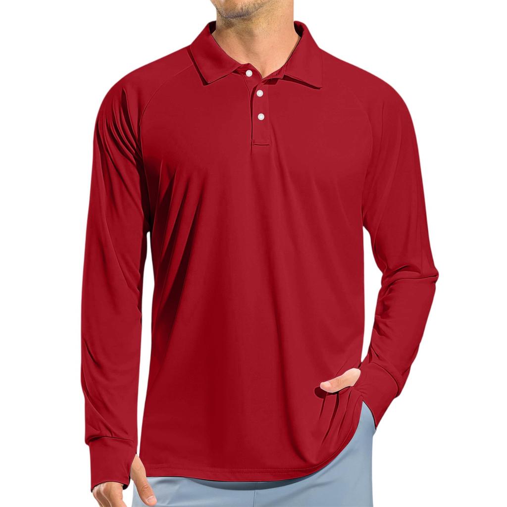 Men's Raglan Long Sleeve Golf Shirt UPF 50+ Lightweight Shirt