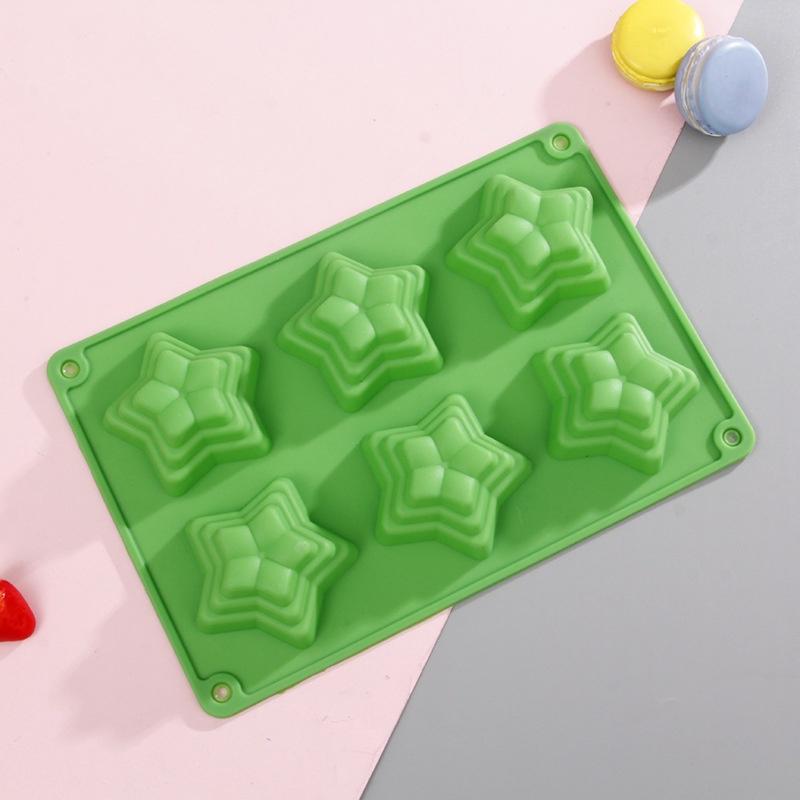 DIY Chocolate Jelly Pudding Cake Mould with 6 Silicone Ice Cream Decoration Ice Tray Mould