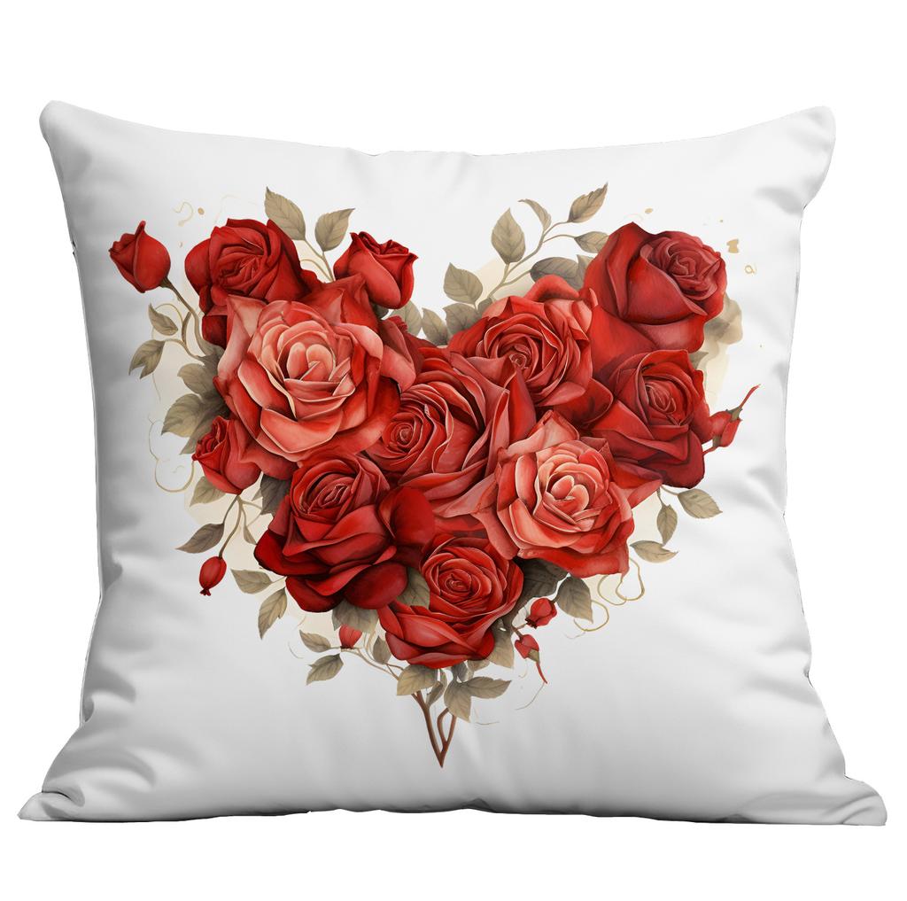 New Rose Love Print Valentine's Day Pillowcase Home Living Room Sofa Cushion Pillowcase