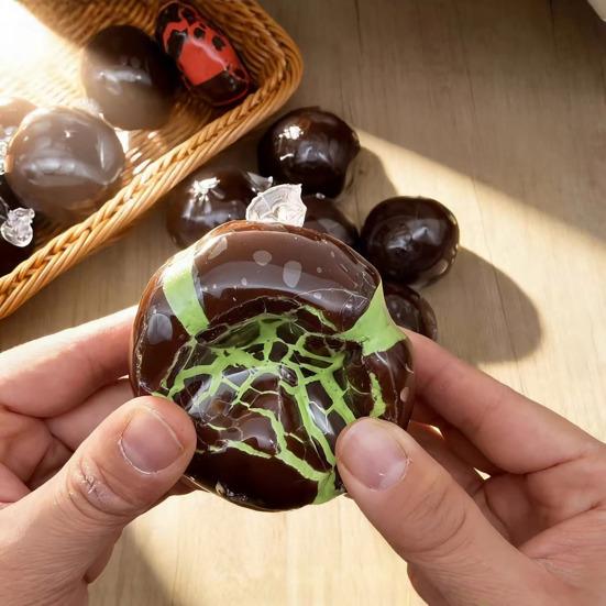 Crisp Chocolate Ball Squeeze Toy with Wax Coating Stress Relief Slow Rising Shapeable Ball Sensory Fidget Toy Decompression Tool Party