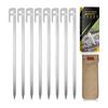 Pegs 30cm 28cm 23cm Camping Tent Stainless Steel 420 Molded In One Piece Ultra Light Thin 8 Pieces Solid Stakes High Strength For Fixing Tarps