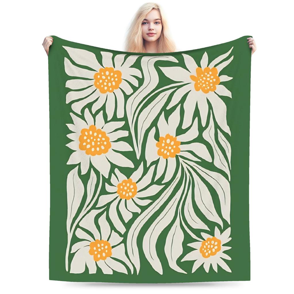 Warm Soft Blanket Girls Boys Decorative Flower Market Throw Blanket Flannel Bedspread For Outdoor Novelty Sofa Bed Cover
