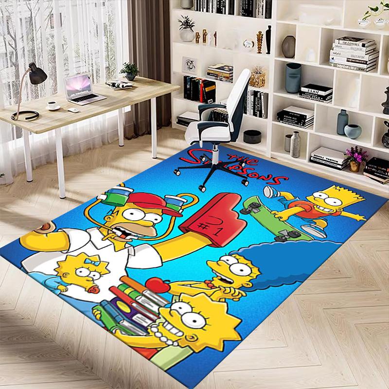 1pc Simpsons Family Celebration Carpet for Playroom Bedroom Living Room Sofa Home Decor,kids Game Area Rug Non-slip Floor Mat Y82660