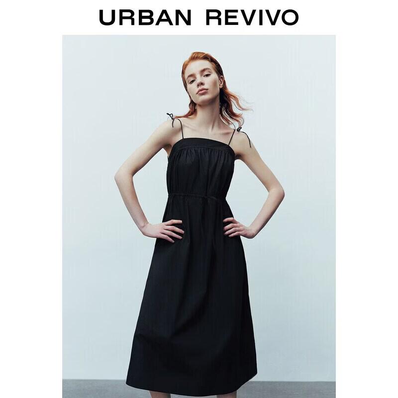 UR2026 Women s Urban Waist-Cinching Cotton Sling Dress XS