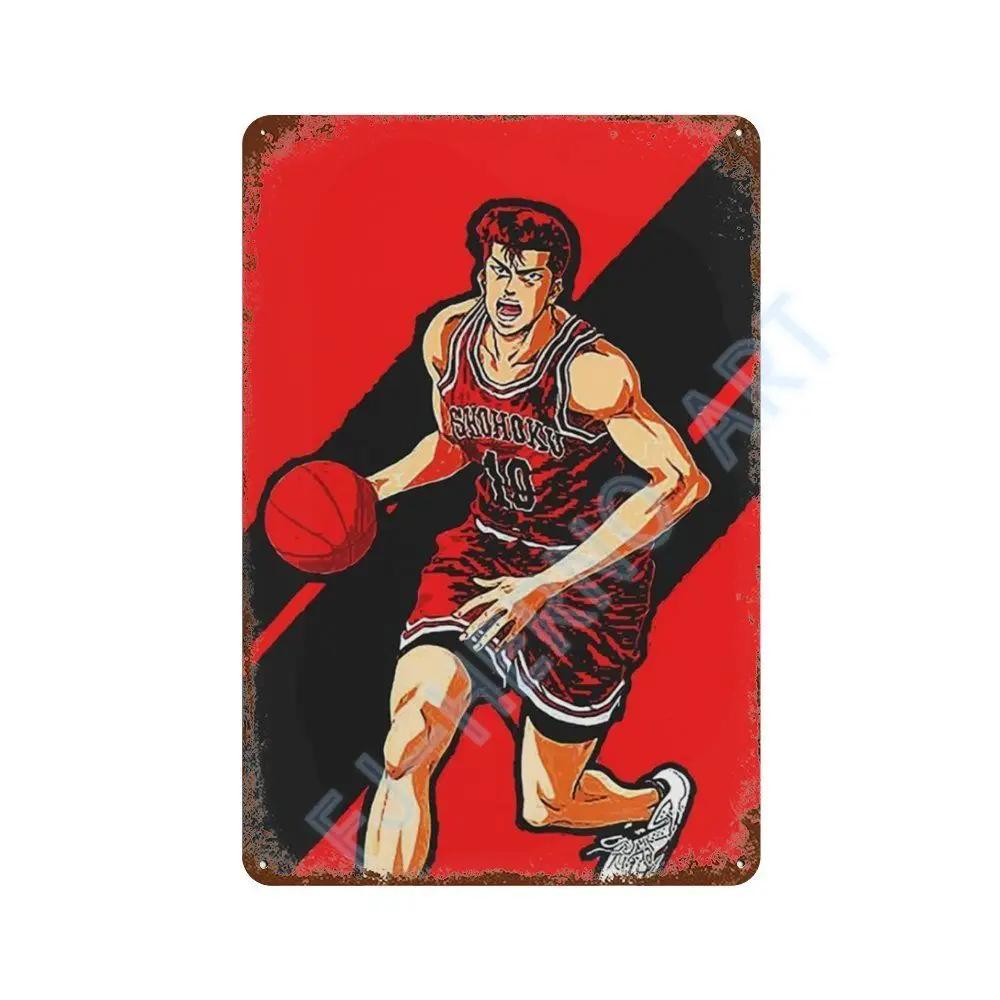Japanese Anime Slam Dunk Metal Tin Sign Plaque Retro Poster Corridor Room Home Decor Murals Decorative Plates Wall Art Gift