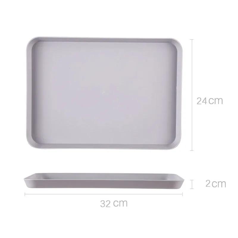 Nordic Rectangular Plastic Storage Tray Home Kitchen Fruit Dessert Tray Dinner Plate Storage Organizer Kitchen Accessories
