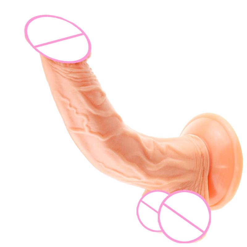 Upward Curved Dildo Sucker Female Simulation Dildo G-Spot Masturbation Fake Penis Male Anal Plugs