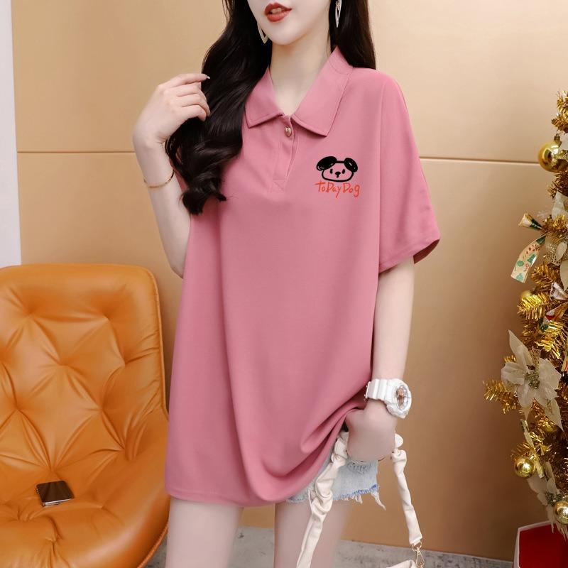 Plus Size Women's Summer Loose Age Reducing Short Sleeved Top