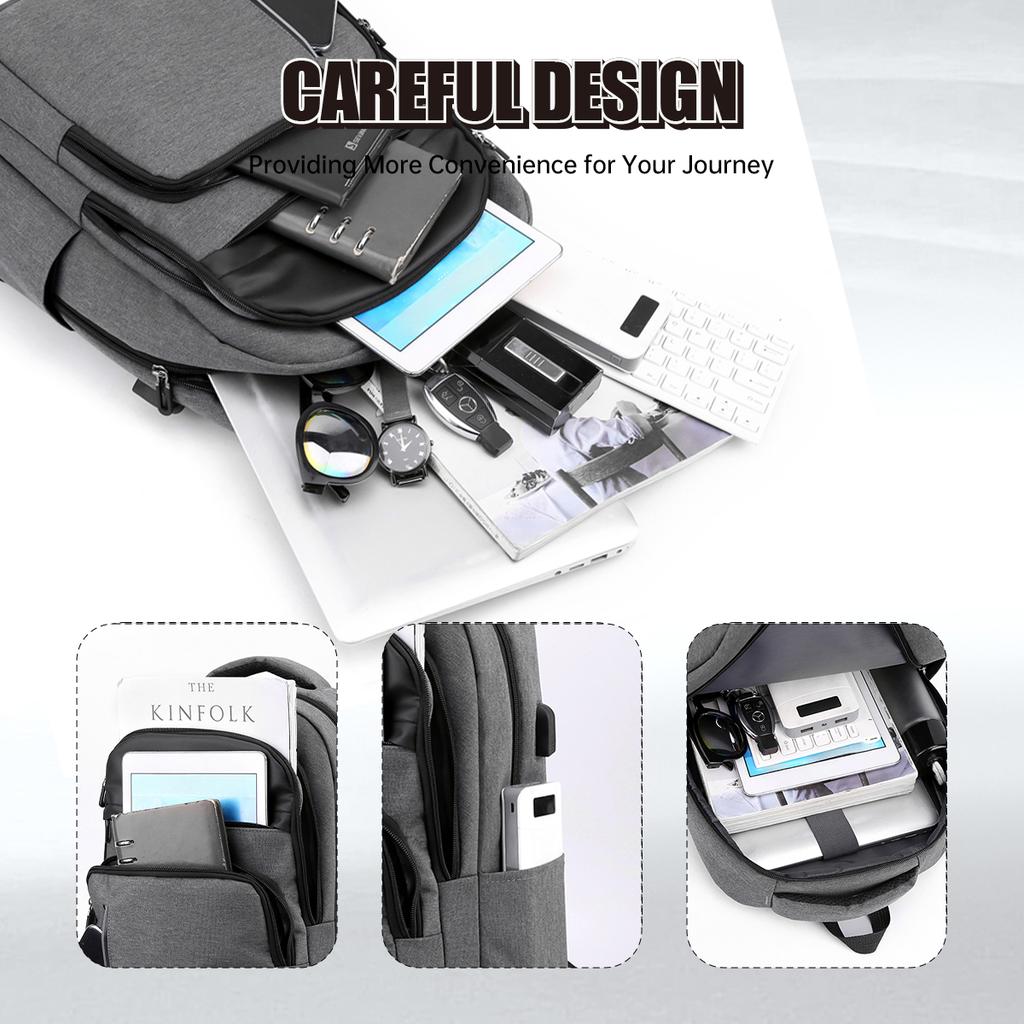 Men's Backpack New Style Lightweight and Durable Business Work Computer Bag Shock-Absorbing Backpack Storage Travel Computer Backpack Student