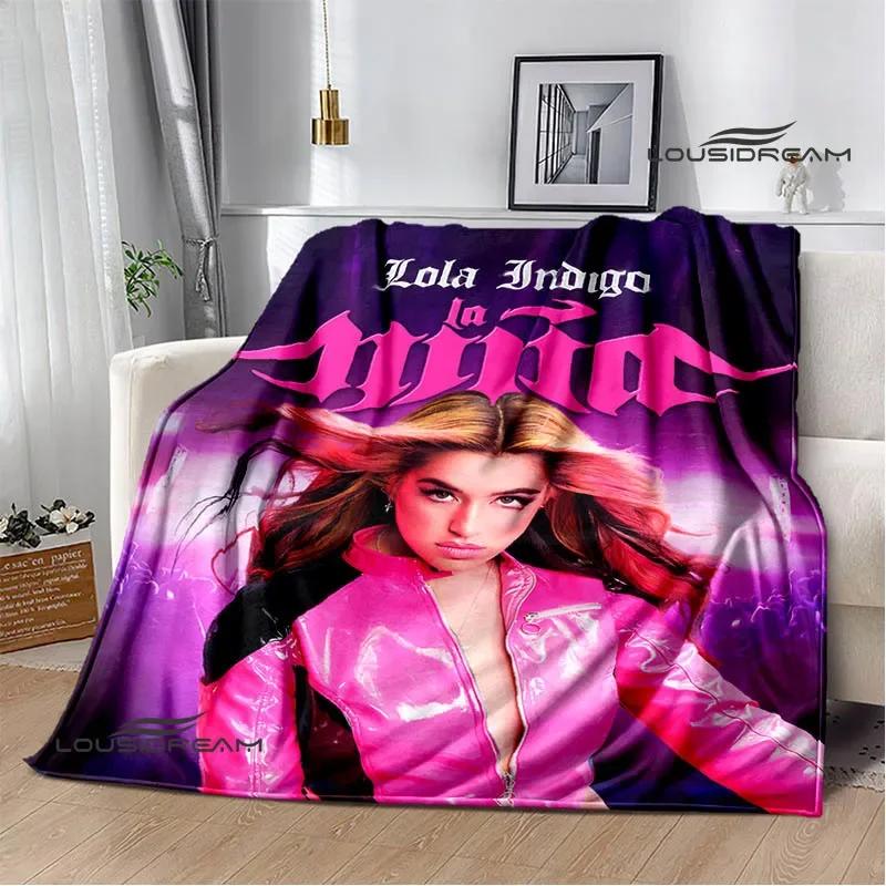 Spanish singer Lola índigo printed blankets Flange Warm blanket soft and comfortable blanket picnic blankets birthday gift