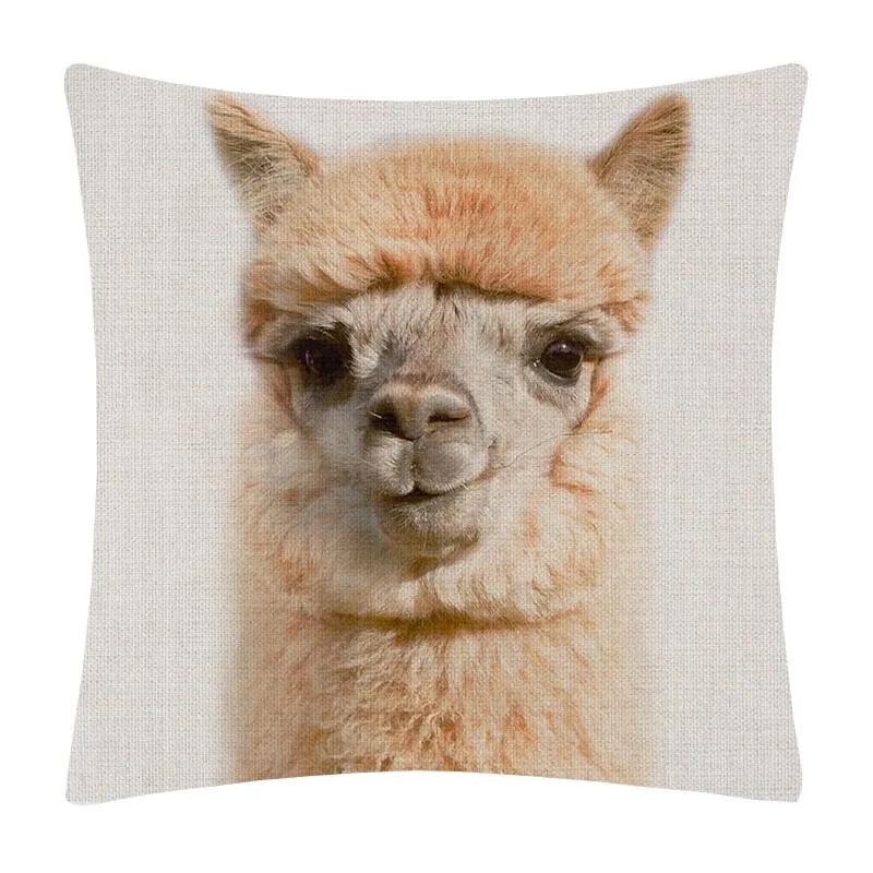 Bunny Donkey Fox Deer Hedgehog Bear Cock Duck Hippo Animals Posters Cushion Cover Decorative Pillows For Sofa Home Decor
