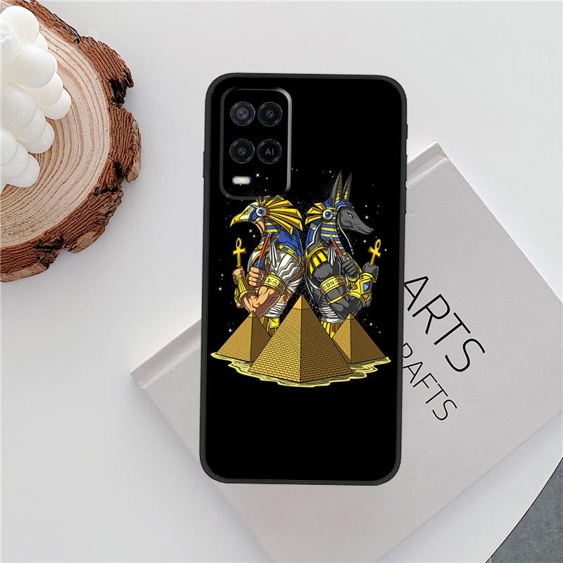 Egypt Nefertiti Anubis Ankh Case For Oppo A18 A38 A58 A78 A98 A79 A40 A60 A80 A16 A76 A96 A15 A74 A94 A54 A77 A17 Cover