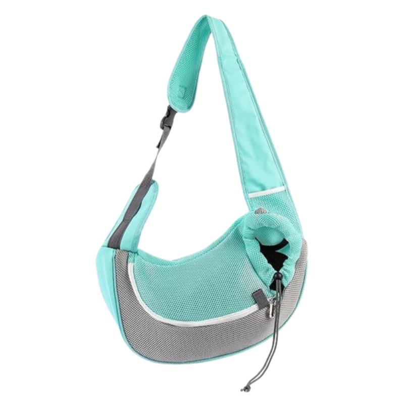 Pet Sling Carrier Breathable Mesh Single Shoulder Bag Drawstring Zipper Crossbody Pet Travel Bag Simple Fashion Portable Outdoor