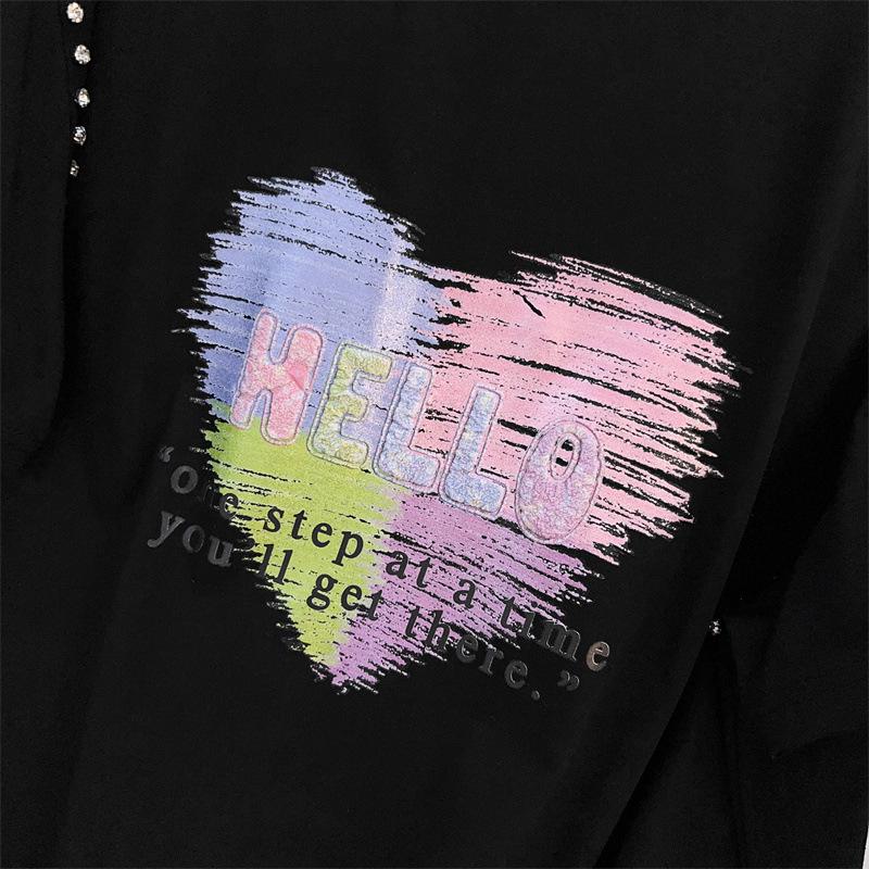 Women's Plus Size Slimming Loose Mid-Length Short-Sleeve T-Shirt (Sizes 200/300/350 jin) - Style 1066