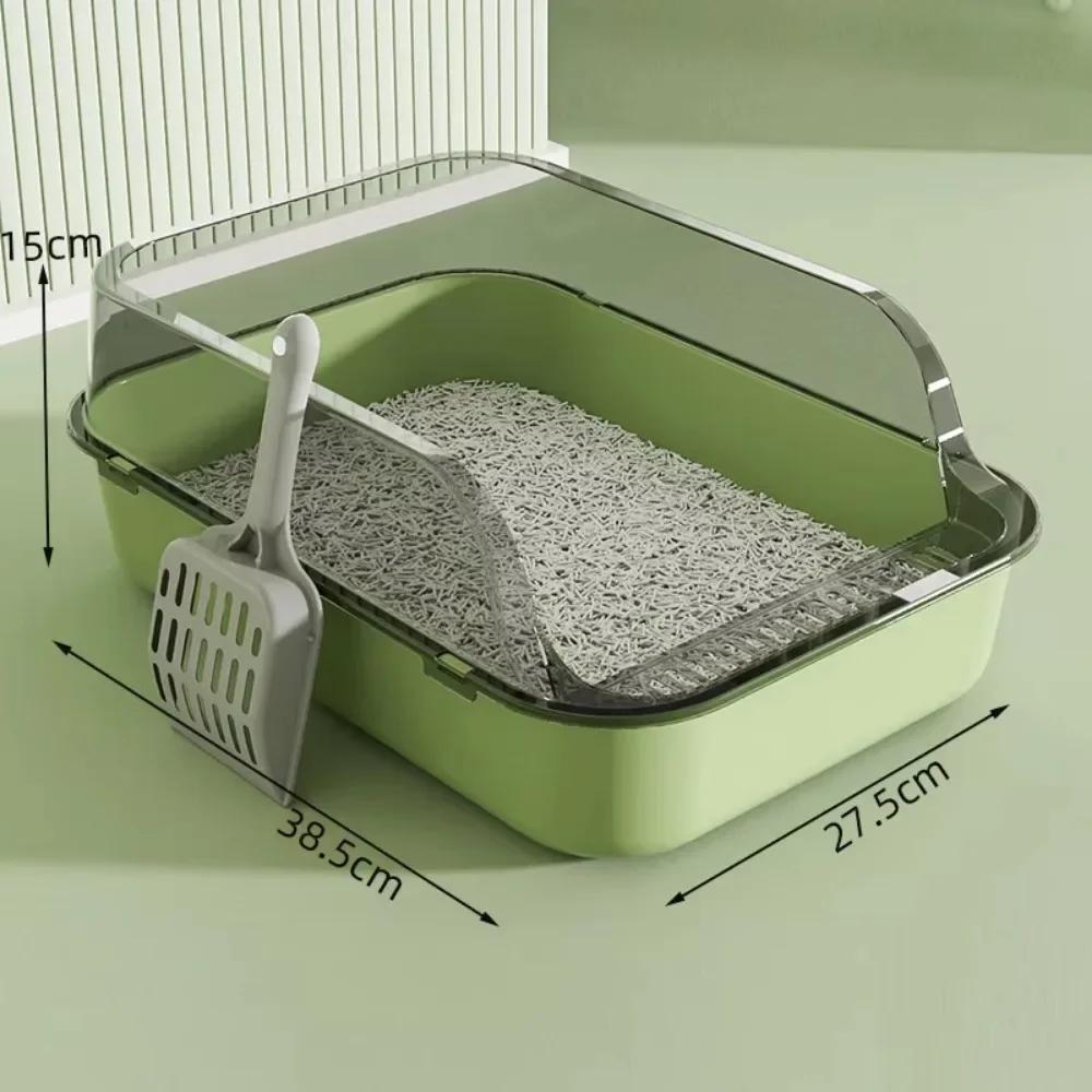 Caja de Arena para Gatos Kitty Sandbox Baño para Gatos Semicerrado Palangana de Limpieza Suministros Aseo para Mascotas Bandeja para Gatitos Bacinilla Accesorios Suministros