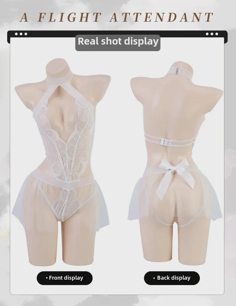 Manyan Valentine's Sexy Deep V Lace Bridal Lingerie Suit 8711