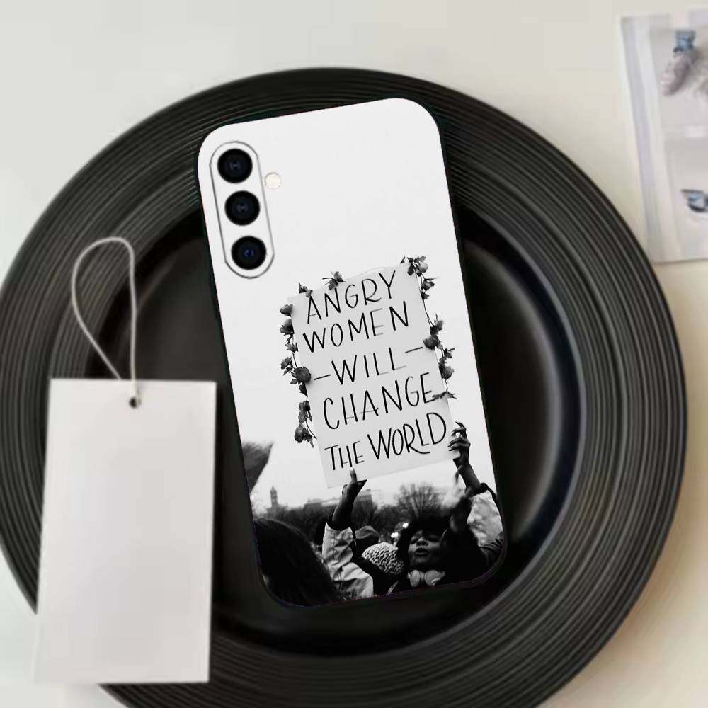 Feminist Feminism A-Aesthetics  Phone Case Black Silicone Soft For Samsung Galaxy A73,A72,A71,A70,A53,A52,A51
