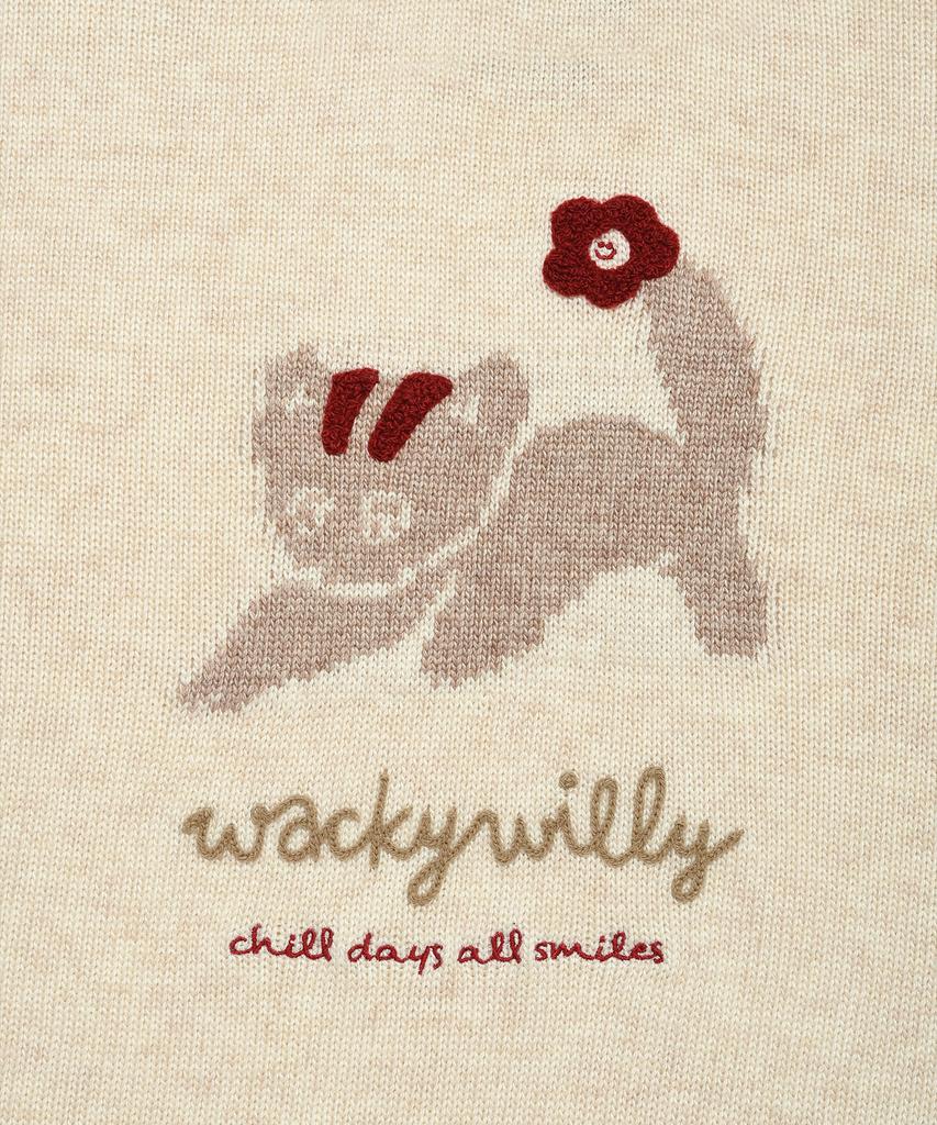 WACKY WILLY Women'S Leo Graphic Grunge Pullover Cream