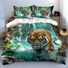 Wild Tiger Scenic Decor Set Multiple Sizes Kid'S And Adults' Bedroom Exquisite 3Pc Bedding Set, Gift