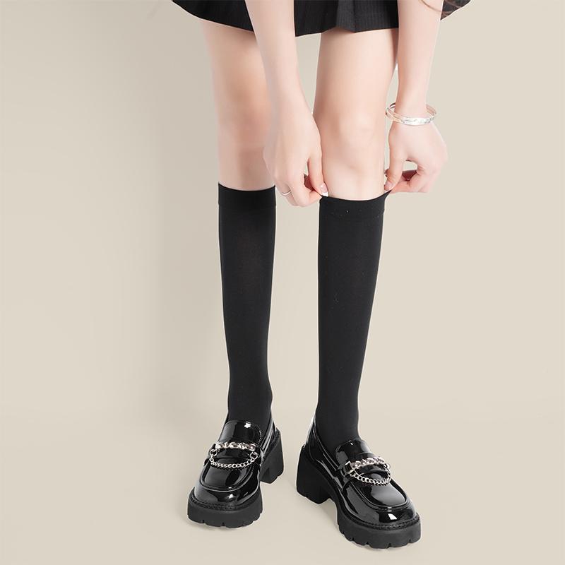 Thick -Soled British Style High -Heeled Loafers Women 'S Summer Black Single Shoes Retro French Niche Sweet And Cool Mary Jane Small Leather Shoes