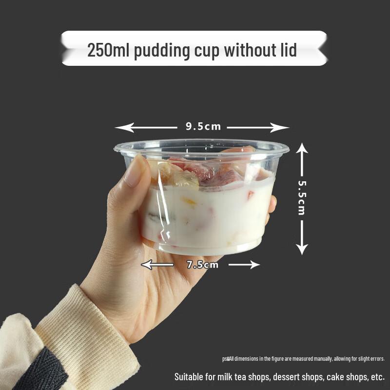 Янге Одноразовые Утолщенные Пудинговые Стаканчики 250ml without cover, 100 pieces