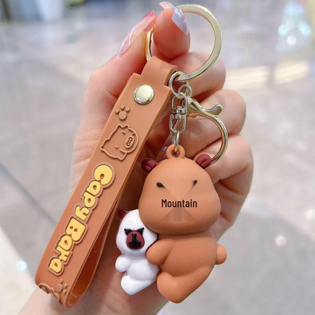 Cartoon Capybara Keychain: Cute Backpack Pendant and Hanging Doll Gift