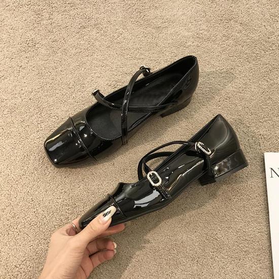 Cross Strap Buckle High-heeled Mary Jane Shoes for Women, Summer French Style, Girlish Feel, Coarse Single Shoes