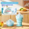 Portable Foldable Ice Ball Cup Food Grade Silicone Ice Ball Mold With Straw For Any Drink Reusable Travel Water Bottle