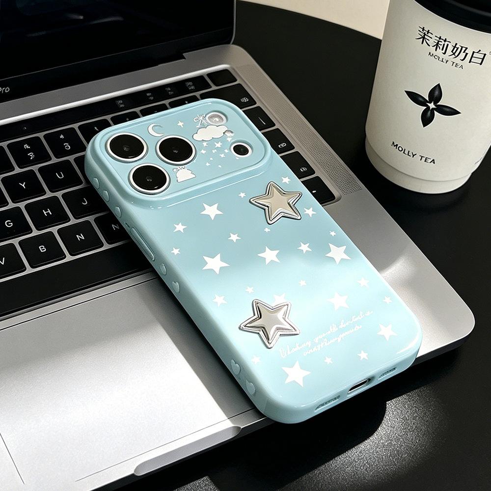 Stereo pentagram suitable for anti-drop iPhone16 mobile phone case Apple 17 protective case creative 17Promax new model