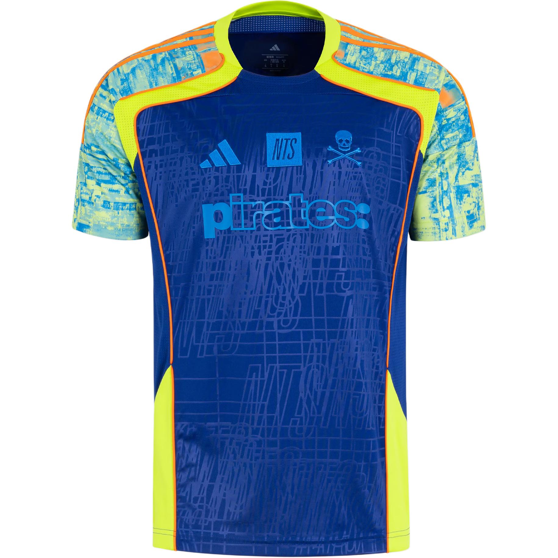 

Adidas X NTS Radio Коллаборация SS25 Футбольная футболка с коротким рукавом для спорта ФК Орландо Пайретс Мужские топы Чернильно-синий Оранжево-желтый Перо-синий JL8073 5XL