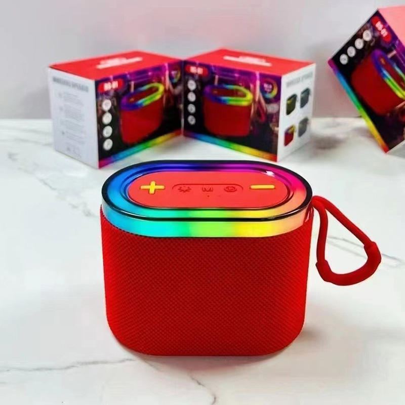 Wireless Portable Bluetooth Speakers with for USB AUX TF Card Player 5W Output RGB Colorful Light Fabrics Sound Box