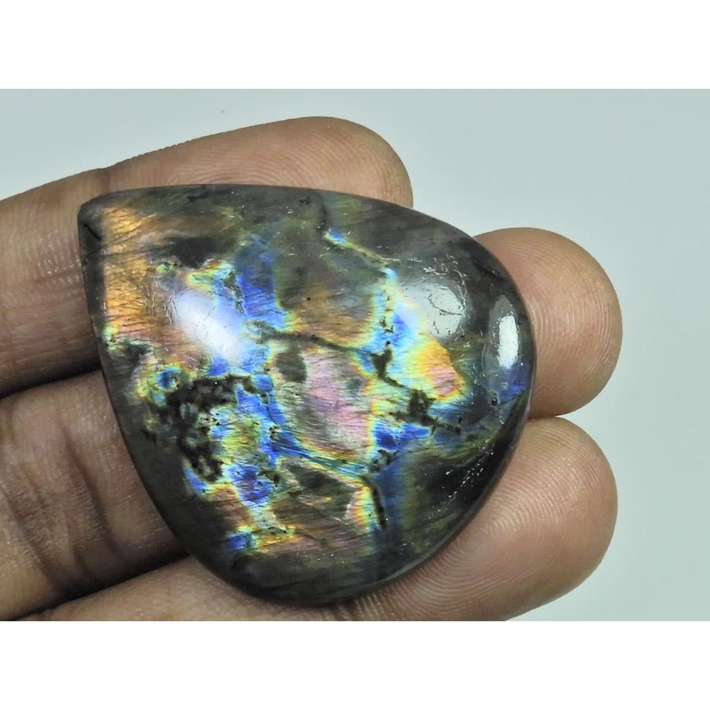 35X42X06MM Natural Purple Labradorite Spectrolite Pear Loose Gemstone 85Cts. D-388