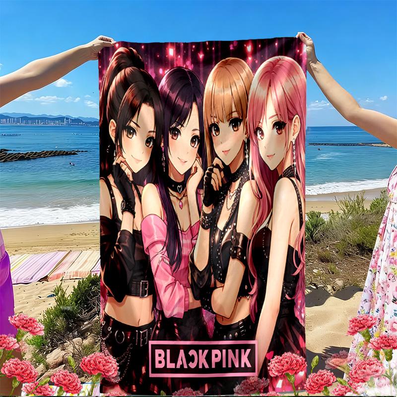 BLACKPINK Print Beach Towel, Versatile Lightweight Absorbent Beach Towel for Pool Surf Yoga Bathroom, Perfect Birthday Holiday Gift